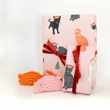 Holiday Kitten Wrapping Paper Sheet (pack of 5)