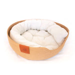 woven cat bed with removable cushions