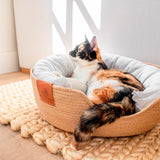 Wicker Cat Bed (3 Pieces)