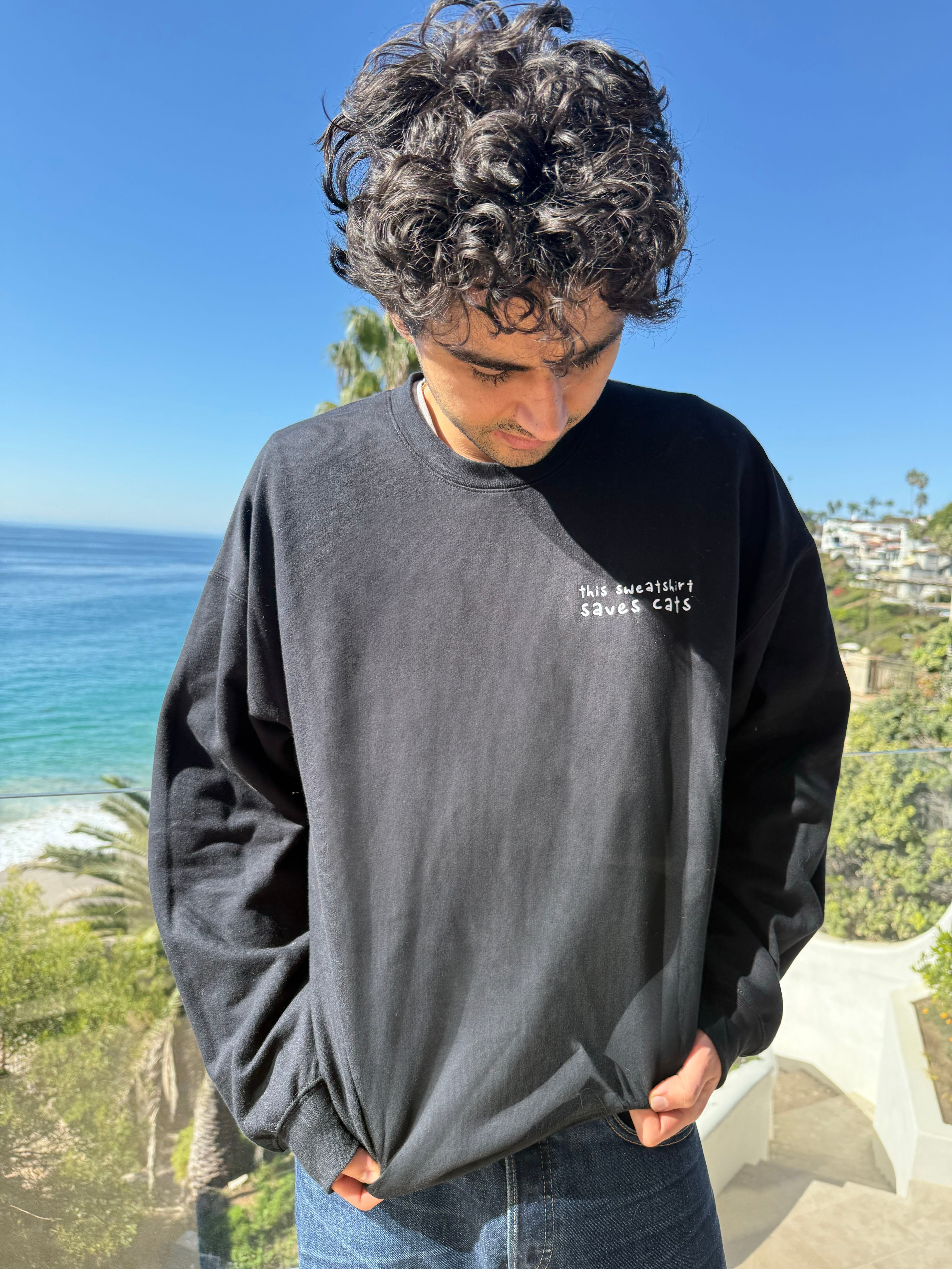 black embroidered sweatshirt