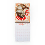wall calendar open to August 2025